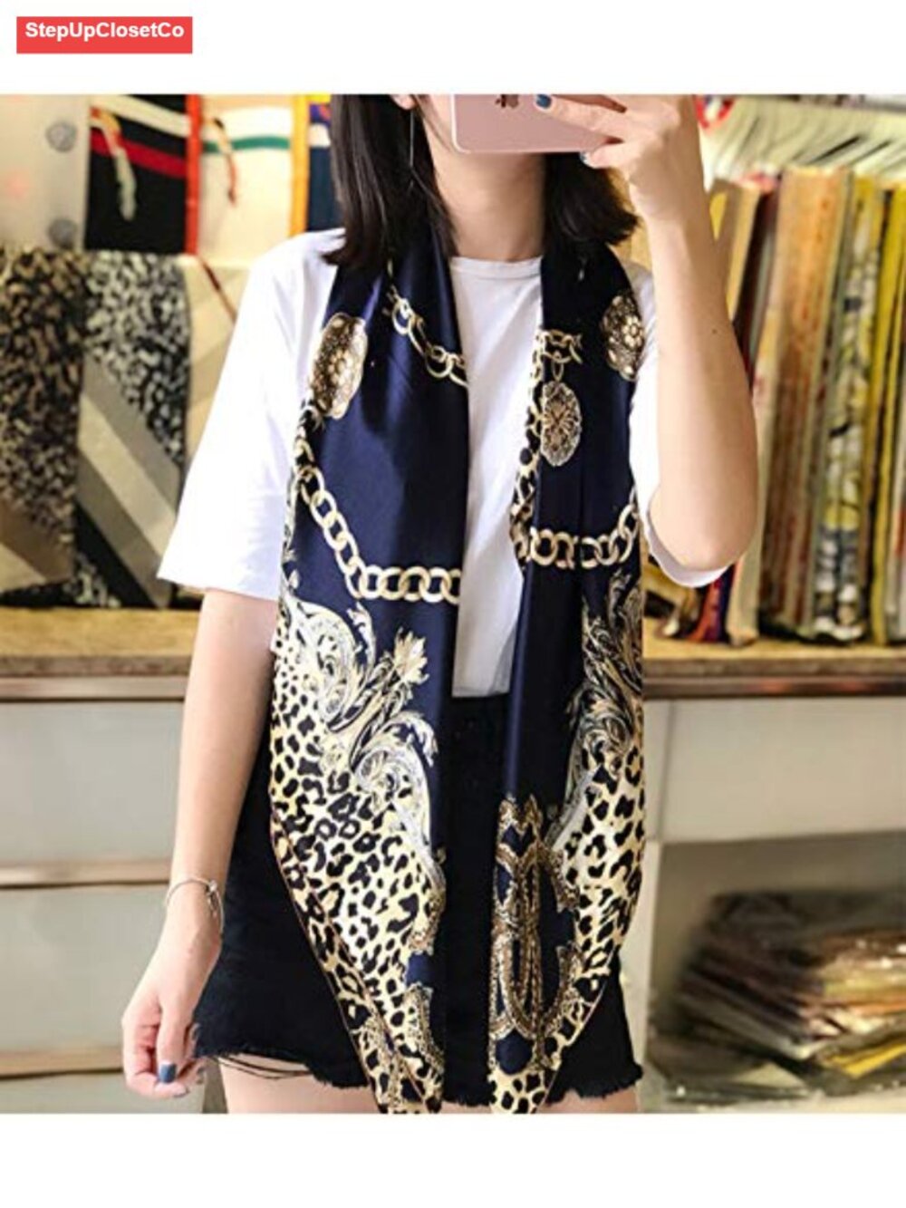 Silk Like Scarf Neck Scarves Women’s Large Square Satin Hair Scarf 35 x 35 - Picture 2 of 5